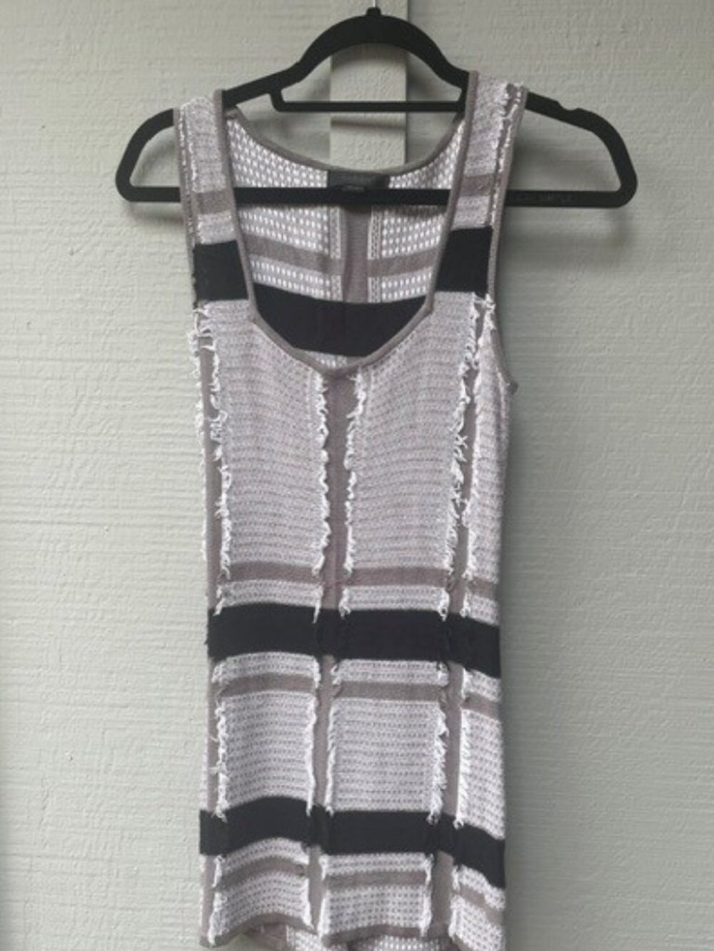 Belldini Black, White and Grey Tank Top